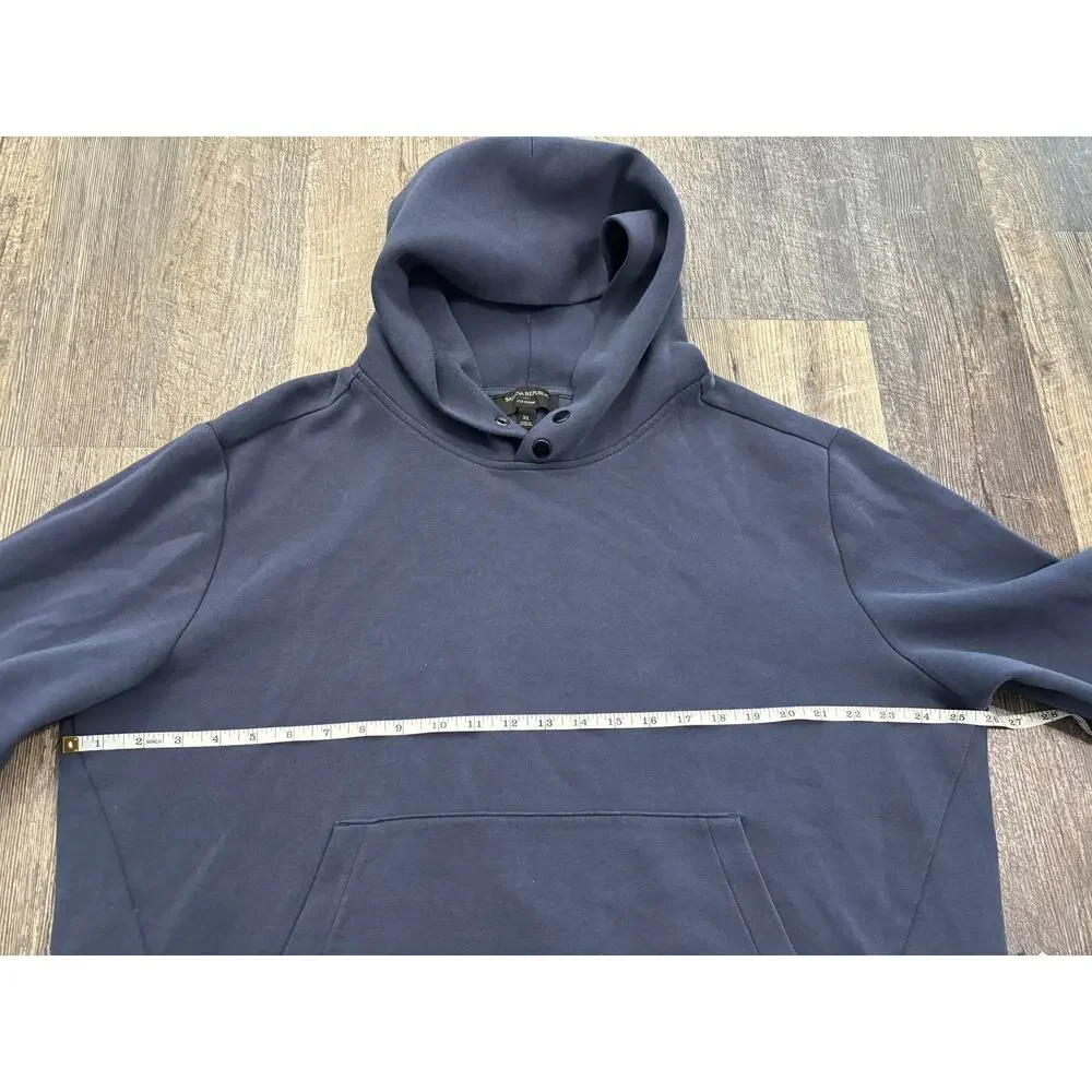 Banana Republic Eco Hoodie Mens XL Navy‎ Blue Snap Neck Sweatshirt 1166